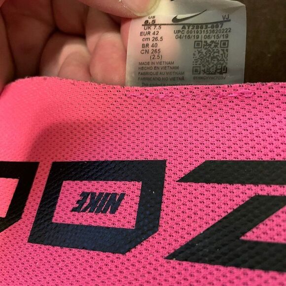 Unique Black Grey Pink NIKE Turbo 2 Mens 8.5 US 42 EUR Pink Insoles - Picture 7 of 8